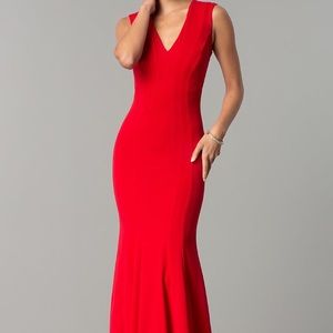 PROM GIRL SLEEVELESS V NECK LONG FORMAL PROM DRESS
